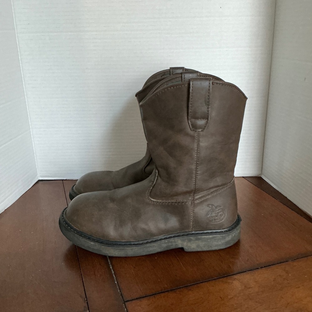 Georgia Boot Kids G100 Brown Pull On Work Boots Size 5M